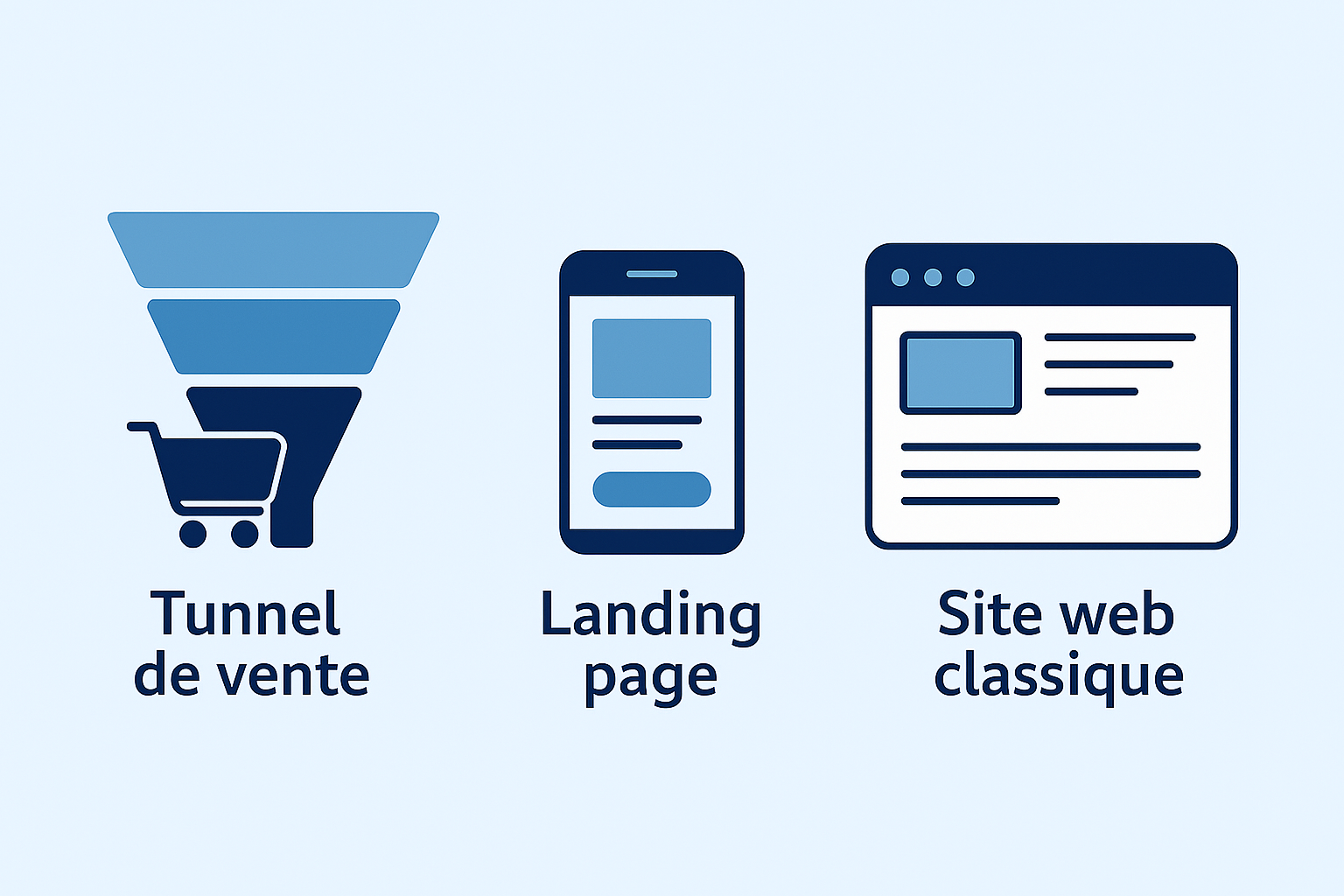 Illustration de l’article Tunnel de vente vs Site web classique : Comment choisir la meilleure stratégie pour votre projet ?